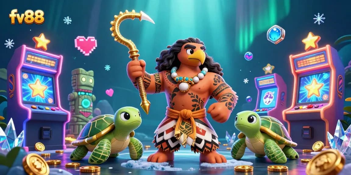 Bet big with fv88 in this vibrant casino scene showcasing exciting gaming action and colorful characters.