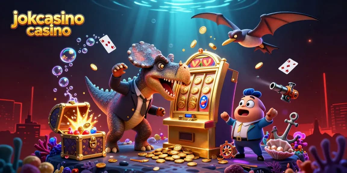 Experience jokacasino casino thrills as pachycephalosaurus wins jackpots surrounded by vibrant casino elements.