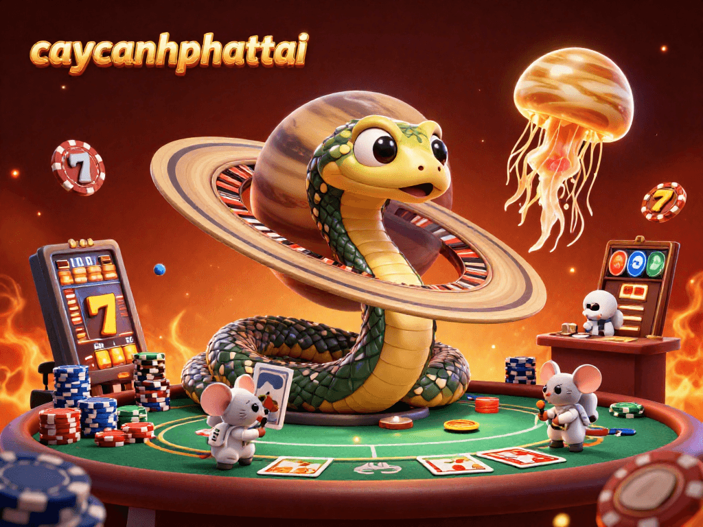 Engage with caycanhphattai in this vibrant 3D casino scene where characters bet on an interactive roulette wheel.