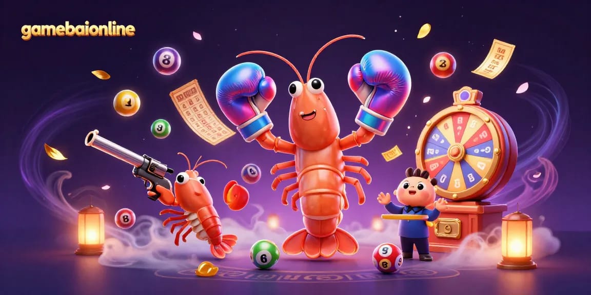 Engage with the gamebaiionline experience featuring vibrant lottery elements and dynamic 3D characters.