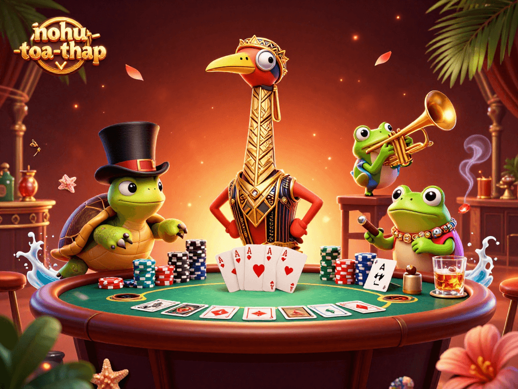 Engage with nohu-toa-thap's exciting casino experience featuring vibrant characters and immersive gaming elements.