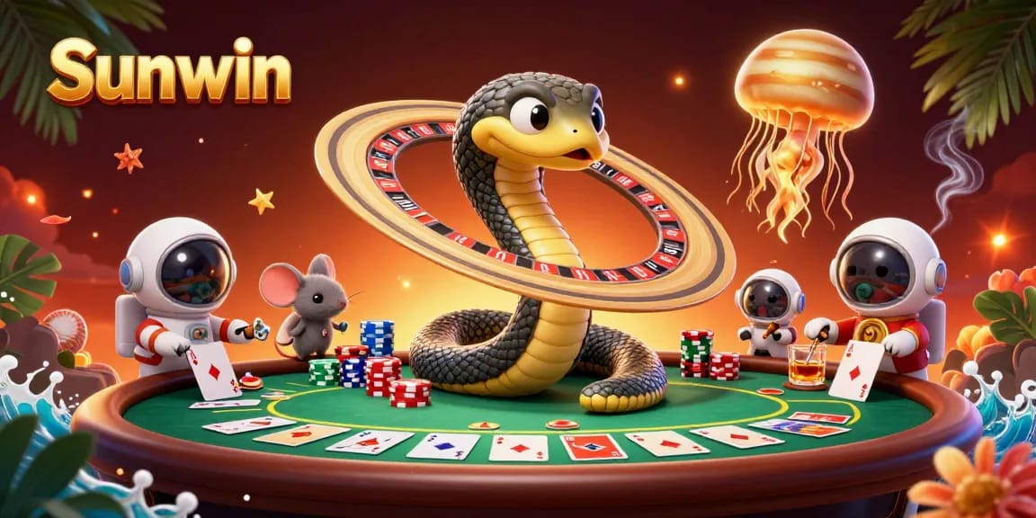 Engage with Sunwin's thrilling cosmic roulette scene, showcasing exciting gambling elements and action.