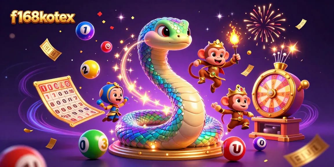 Experience thrilling games with the f168kotex rainbow serpent among vibrant lottery elements.