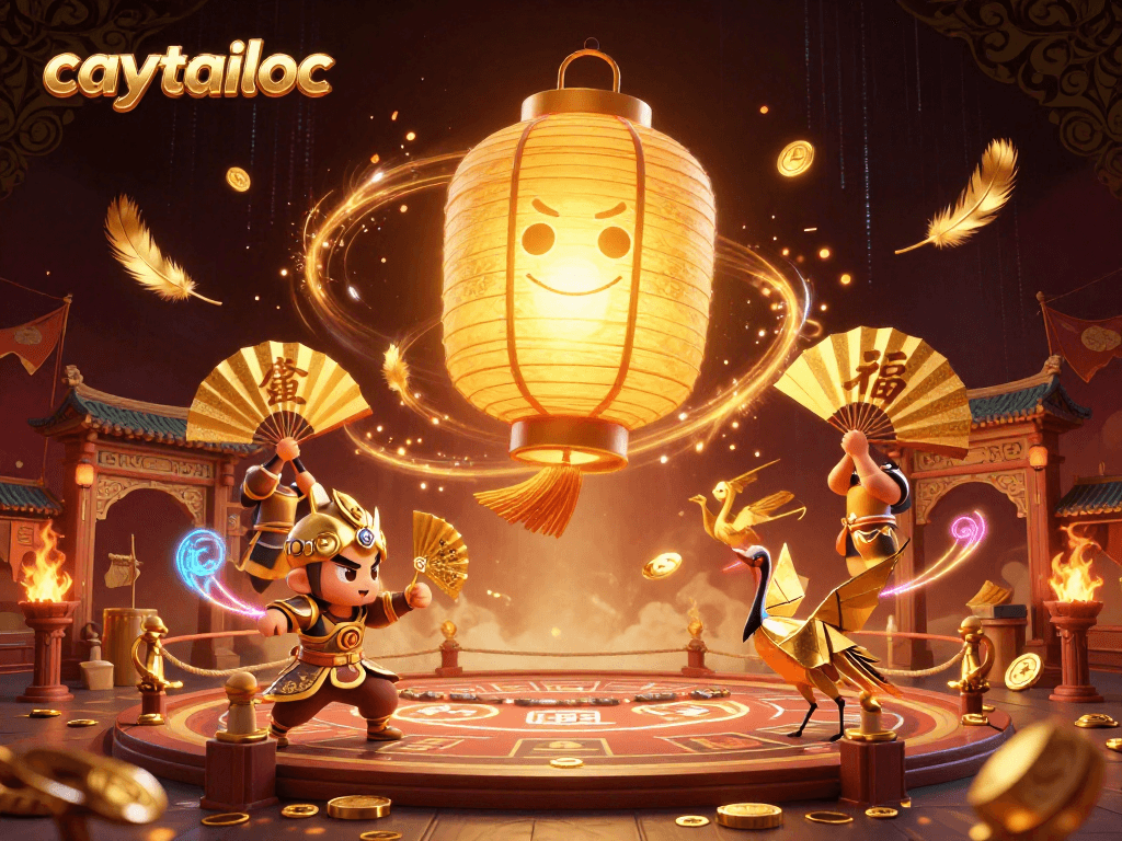 Spin and win with caytailoc as legendary characters and symbols illuminate a vibrant casino scene.