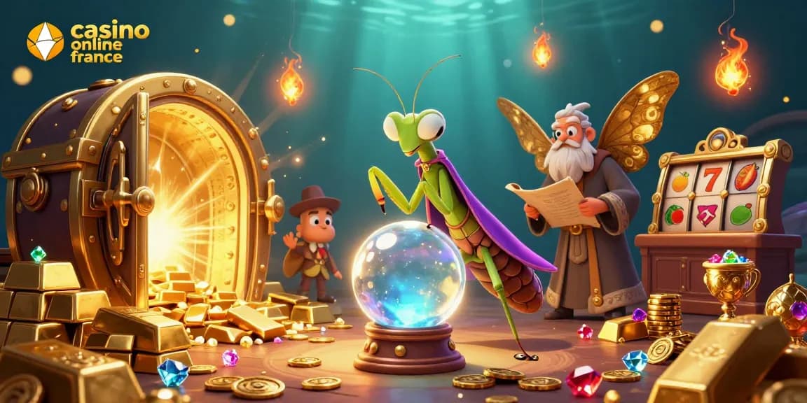 Vivez l'excitation des jeux sur casino en ligne France avec des personnages mystiques et des trésors scintillants.
