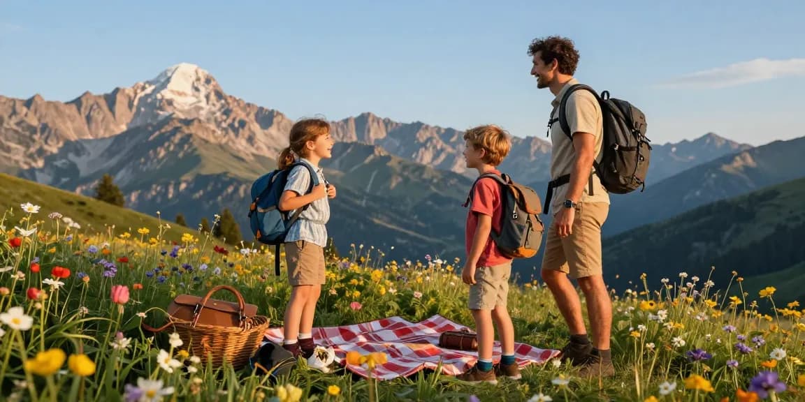 Engaging family adventure scene including mantra88 login exploration in the mountains.