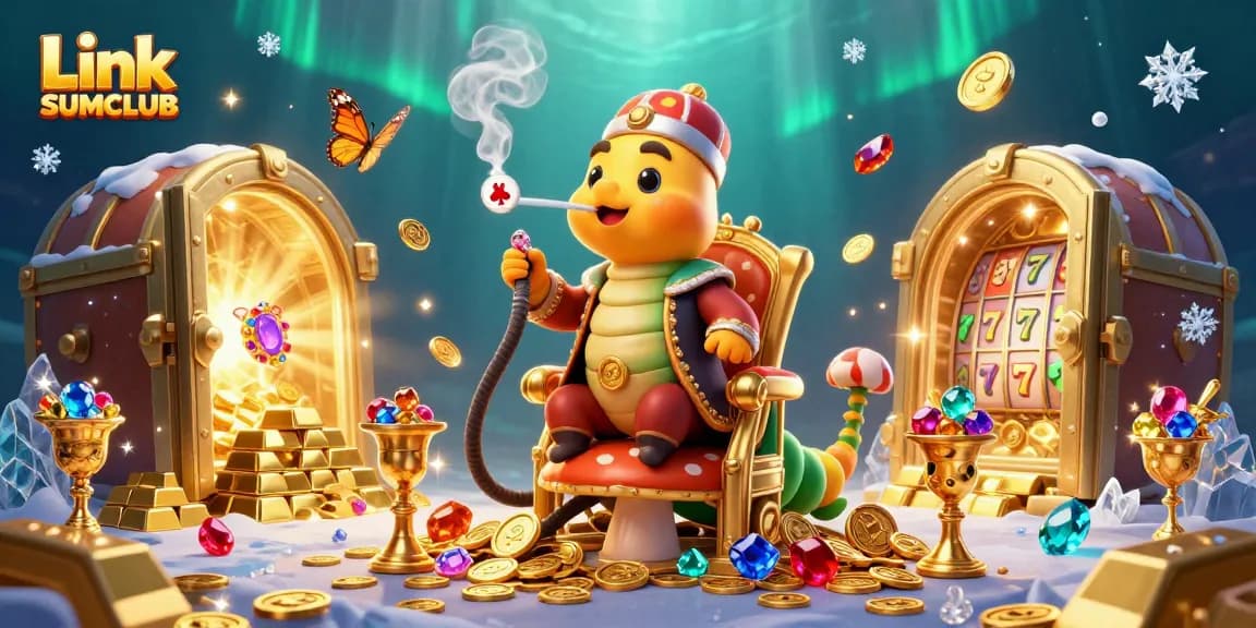 Engage with Link SUMCLUB's thrilling casino atmosphere featuring vibrant characters and dazzling gem elements.