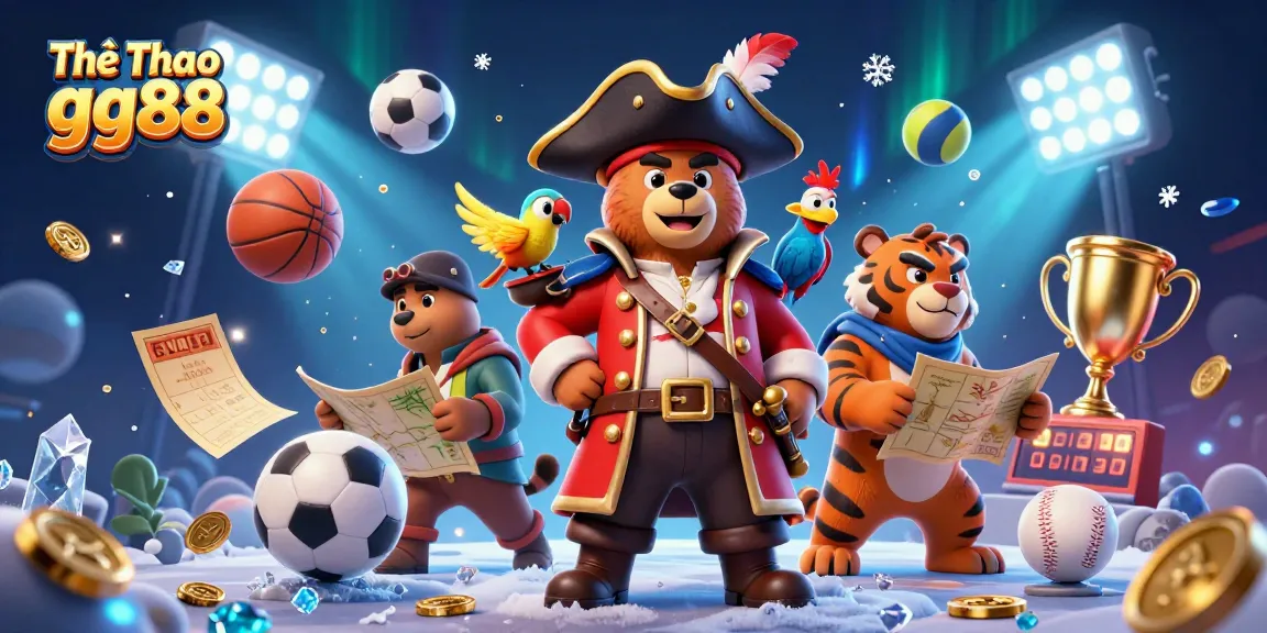 Engage with Thể Thao gg88 through dynamic sports betting action featuring vibrant characters and elements.