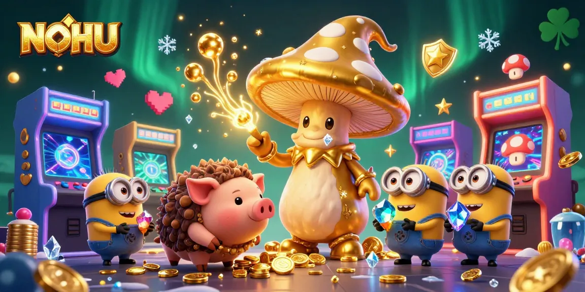 Spin to win with NOHU's vibrant gaming universe featuring golden magic, treasures, and excitement.