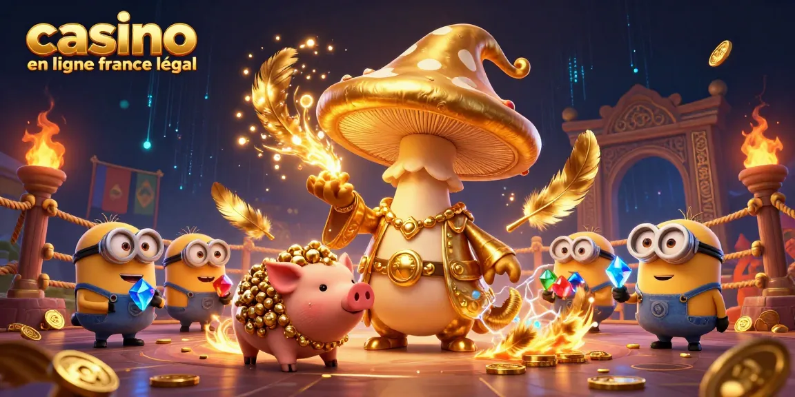 Profitez de l'expérience casino en ligne France légal avec une illustration 3D riche en détails, présentant un wizard magique et ses compagnons.