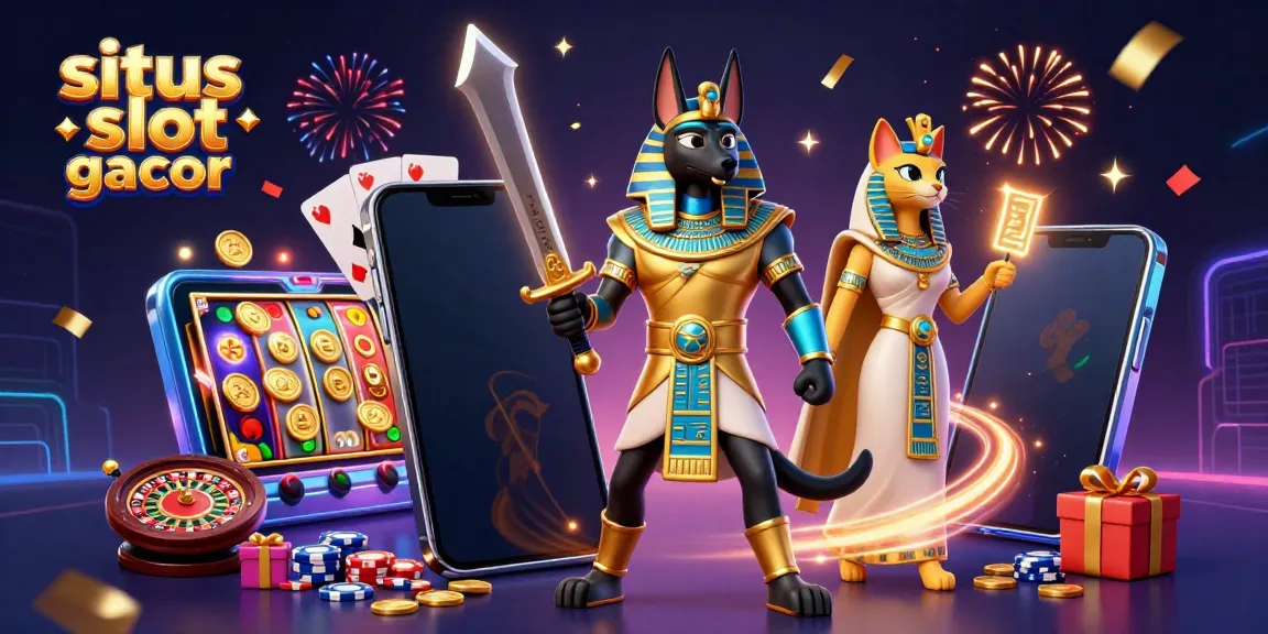 Menggunakan situs slot gacor dengan Anubis dan Bastet dalam ilustrasi kasino 3D yang menakjubkan.