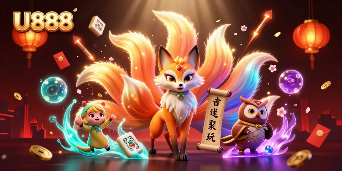 Experience thrilling gameplay with U888, where a colorful nine-tailed fox spirit ignites the casino atmosphere.