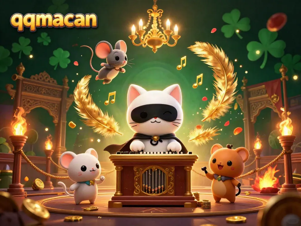 Engage in thrilling gaming action with qqmacan, featuring a charming cat and magical accompaniments.