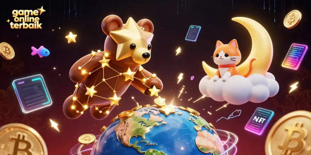 Experience the thrill of game online terbaik where constellation bear collects coins in a dynamic casino universe.
