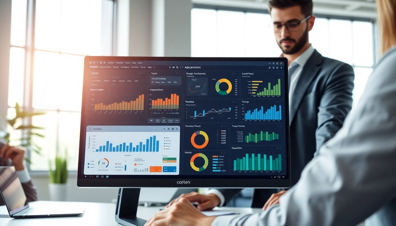 Streamlining processes with contract administration documentation software interface in a modern office setting.