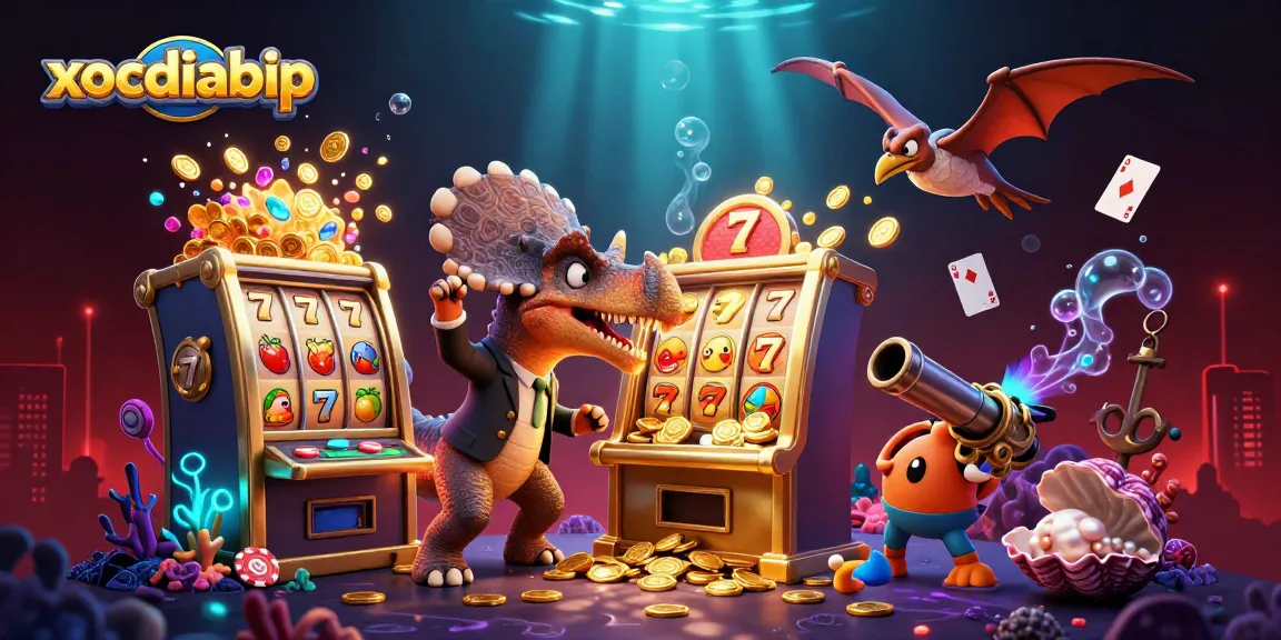 xocdiabip casino scene featuring dinosaurs, jackpot wins and vibrant gold coin action