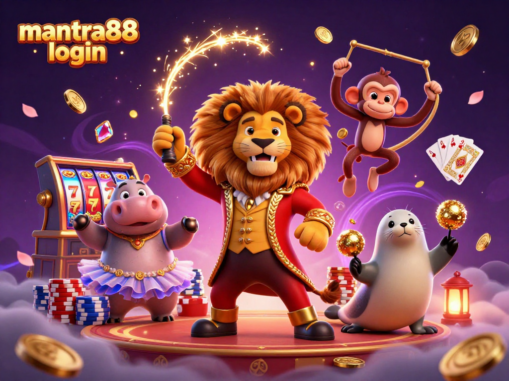 Experience fun and excitement at mantra88 login with colorful casino characters engaging in games