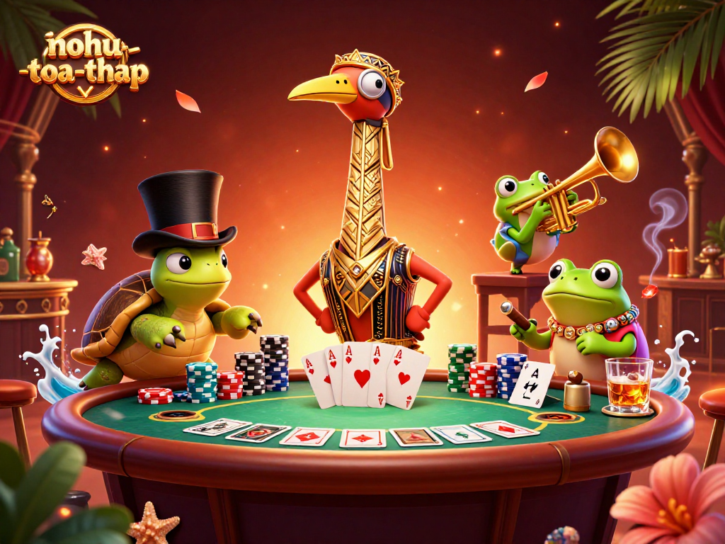 Engage with nohu-toa-thap's exciting casino experience featuring vibrant characters and immersive gaming elements.