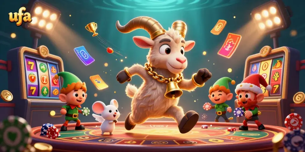 ภาพประกอบ UFA ที่มี Krampus และตัวละครน่ารักในคาสิโน