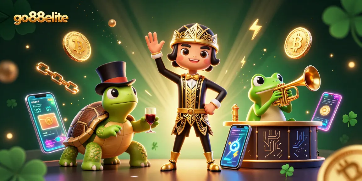 Join the excitement with go88elite in an engaging gaming atmosphere featuring vibrant characters and crypto elements.