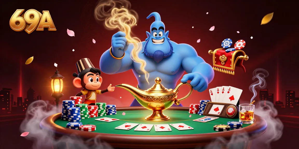 Jogue no 69A e descubra a magia das cartas de poker com o gênio e seus poderes.