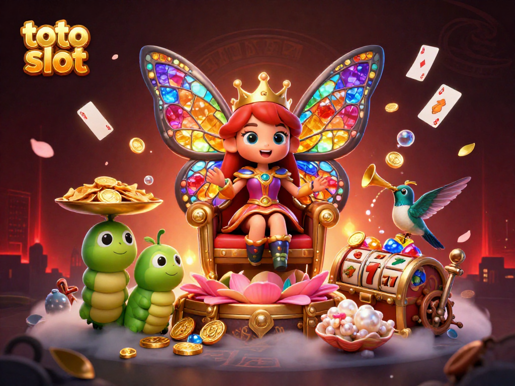 Toto slot menghadirkan ratu kupu-kupu 3D dalam permainan kasino yang menakjubkan dengan elemen slot dinamis dan koin emas.