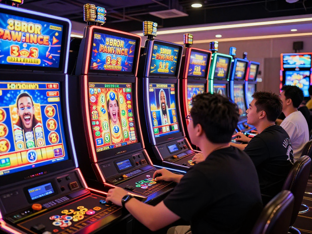 Pengalaman seru bermain slot88 di kasino online dengan grafik cerah dan interaksi pemain.