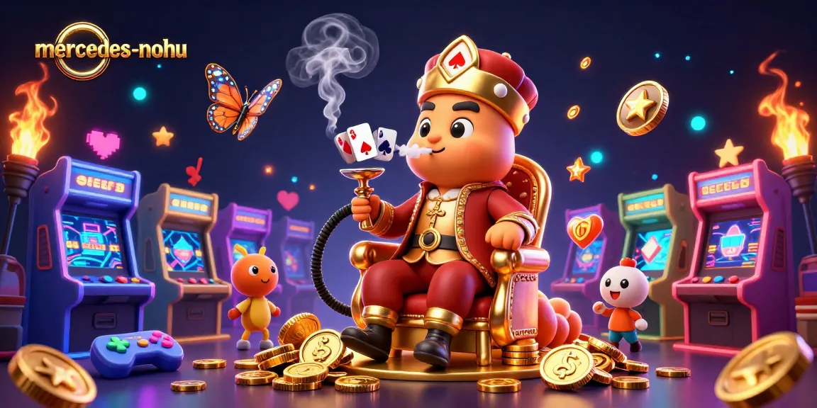Experience the vibrant action at mercedes-nohu with a whimsical casino scene featuring games and characters.