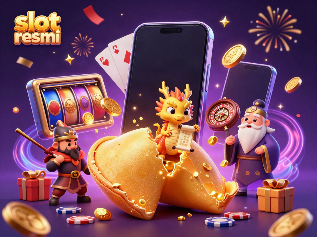 Engage with exciting spinning slot reels in a vibrant casino with the theme of slot resmi.