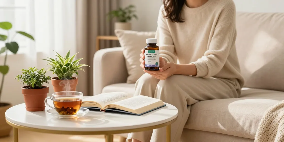 Woman enjoying urinary health supplement at home, www.boiteaoutilsdermatites.com