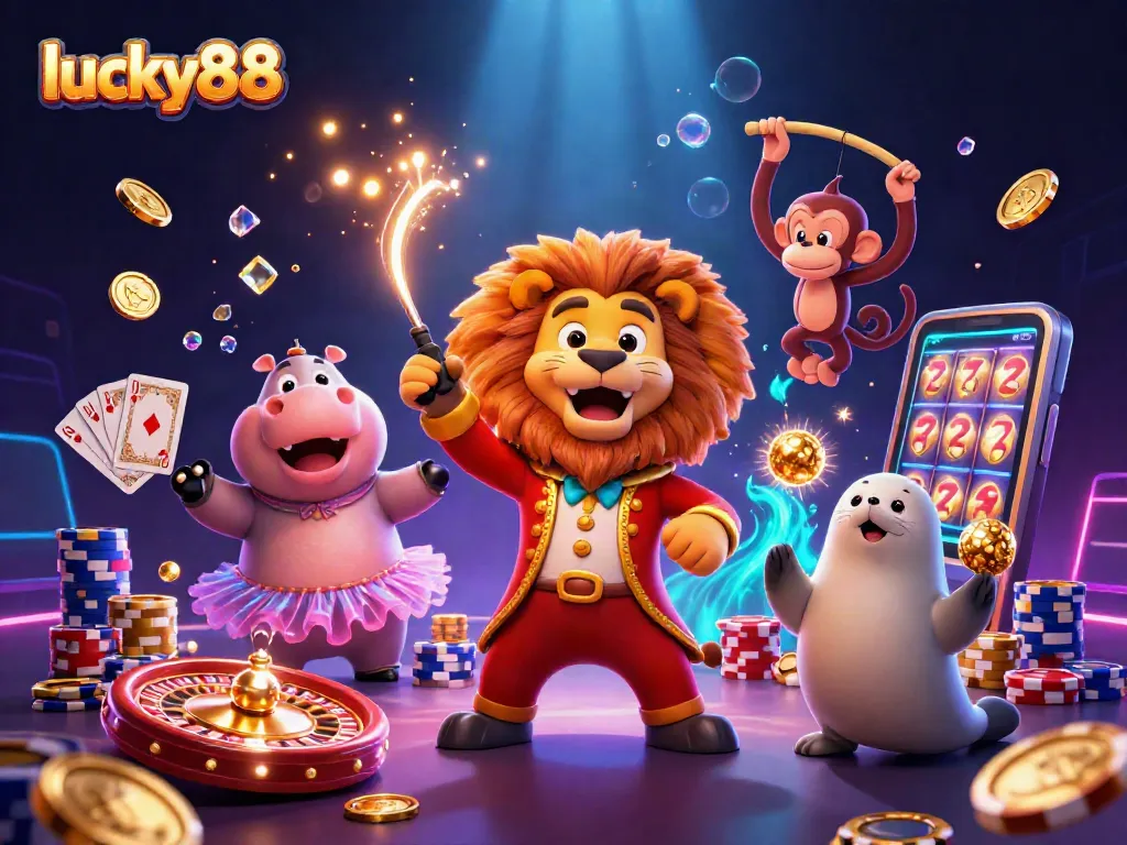 Experience thrilling gameplay at lucky88, featuring vibrant characters and exciting casino elements.