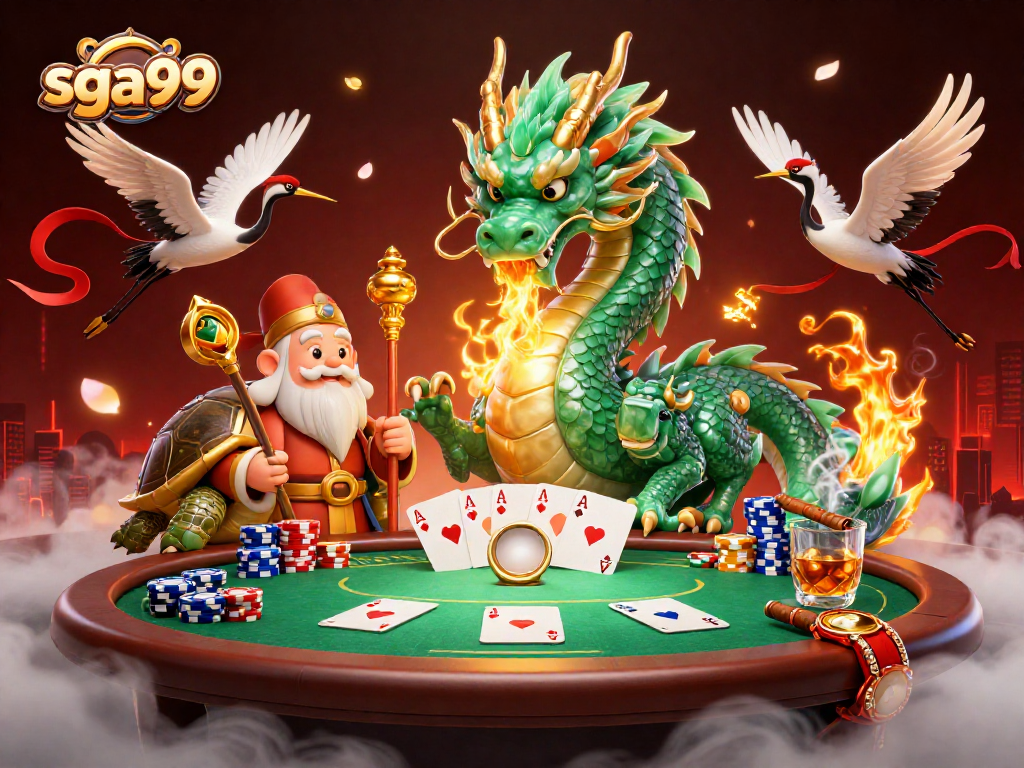 Sga99 invites players to experience thrilling poker action with engaging dragon and sage characters.