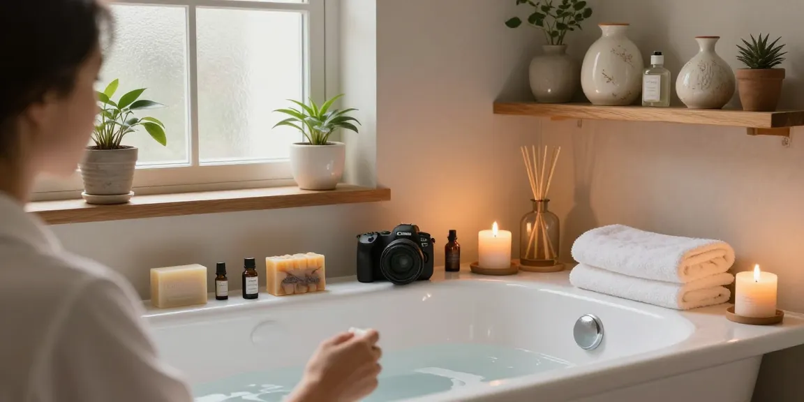 Indulge in authentic Italian bath and body products in a serene spa setting.