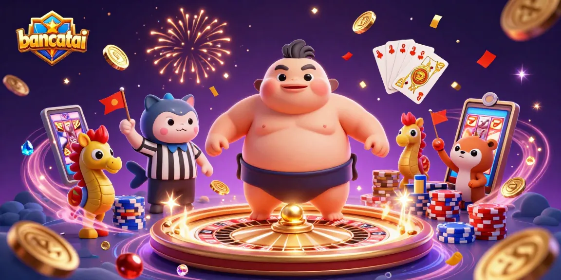 Engage with bancatai's vibrant 3D casino scene featuring dynamic gambling elements.
