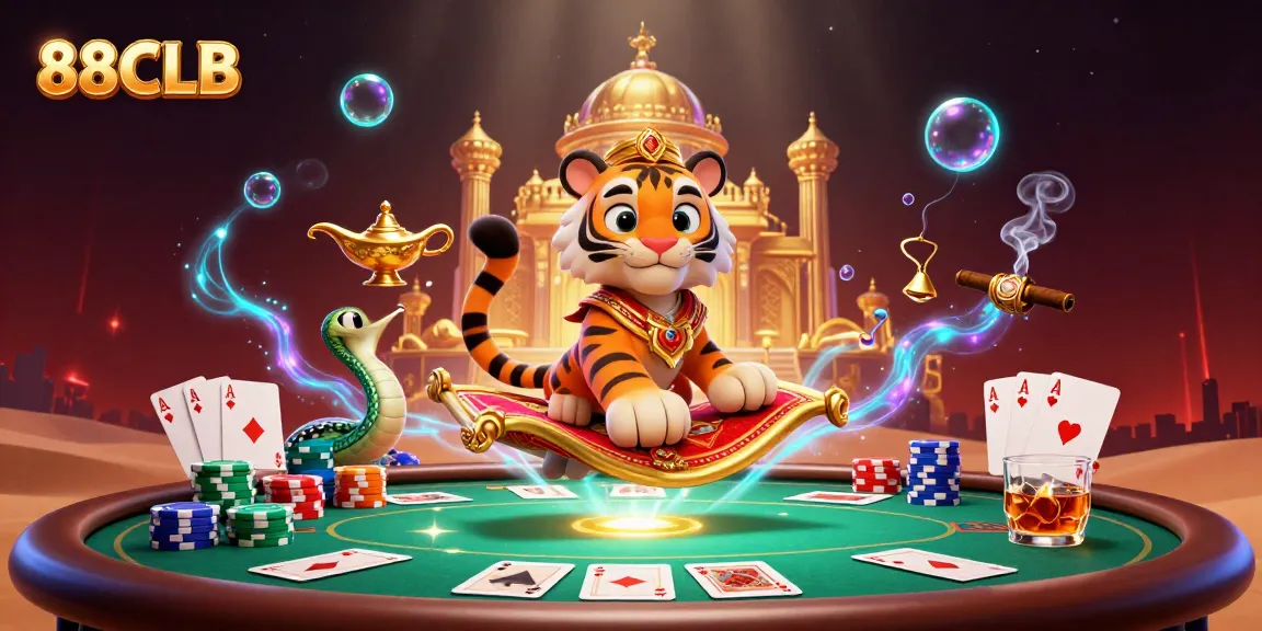 Engage with thrilling gameplay on 88CLB, featuring vibrant casino elements in a dynamic scene.