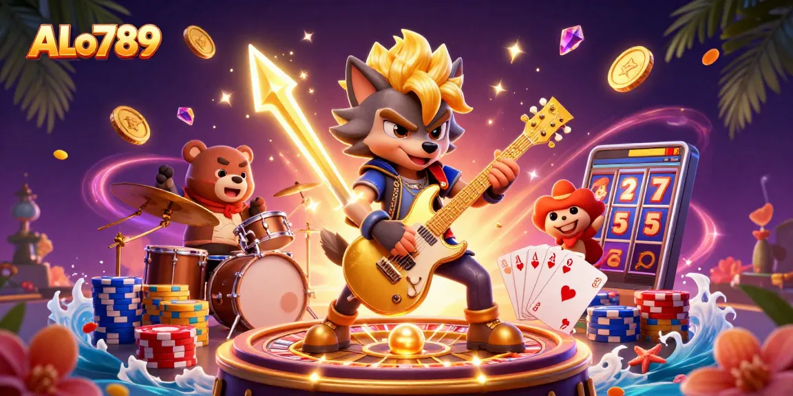 Win big at ALo789 with electrifying casino action featuring vibrant characters and dynamic gaming elements.
