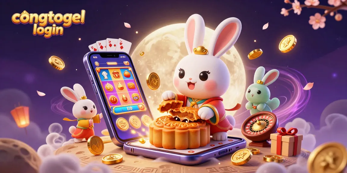 Join the excitement at congtogel login with a dynamic 3D casino scene featuring slot games and poker chips.