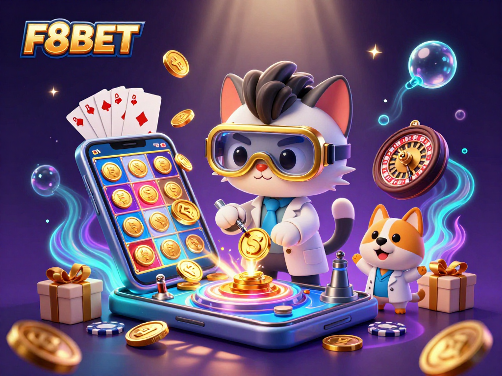 Experience thrilling gaming action with F8BET, featuring engaging casino elements and vibrant animations.