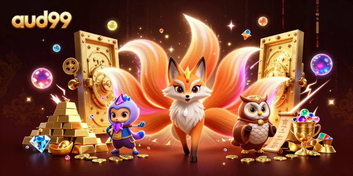 Experience the thrill of winning at online casinos with aud99's colorful, immersive scene.