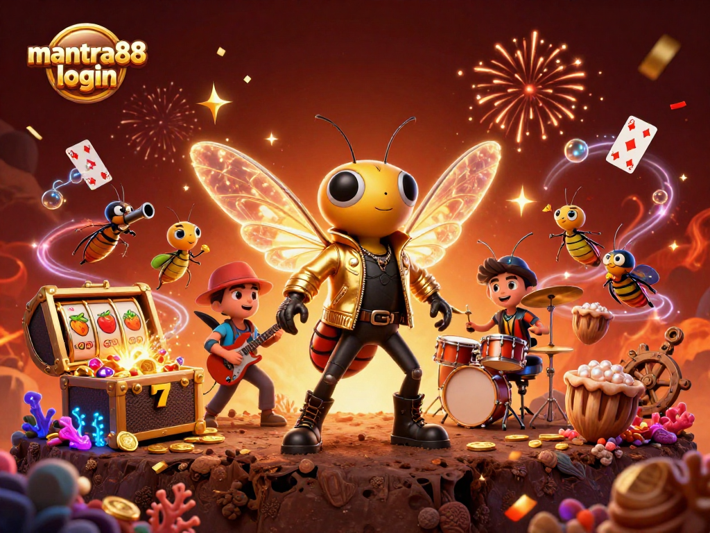 Experience thrilling mantra88 login action with vibrant slot machines and animated characters!