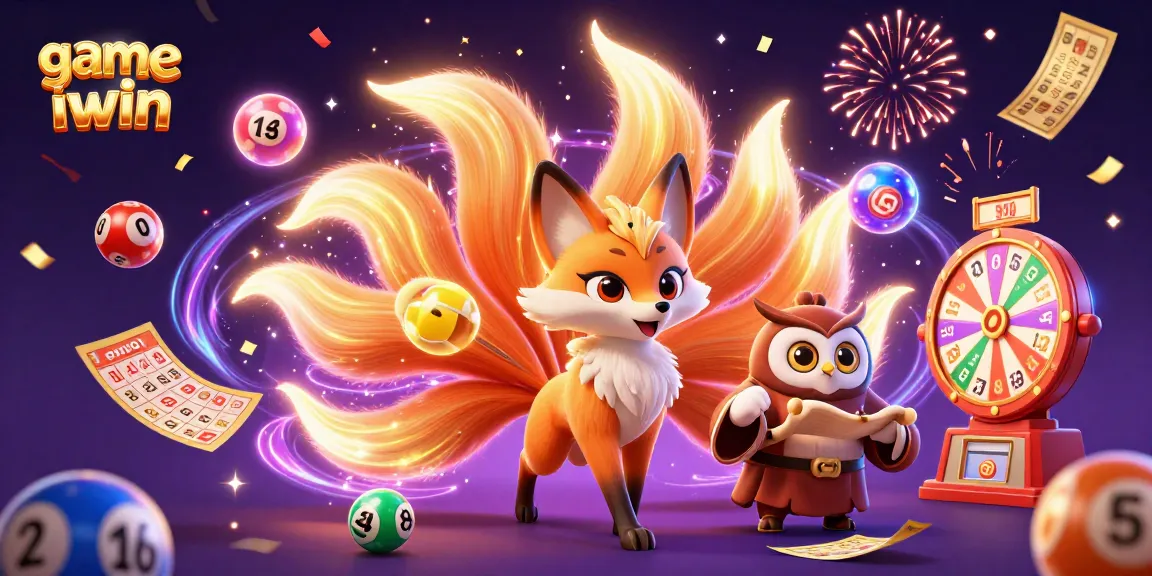 Experience the excitement of game iwin with colorful lottery elements and vibrant characters.
