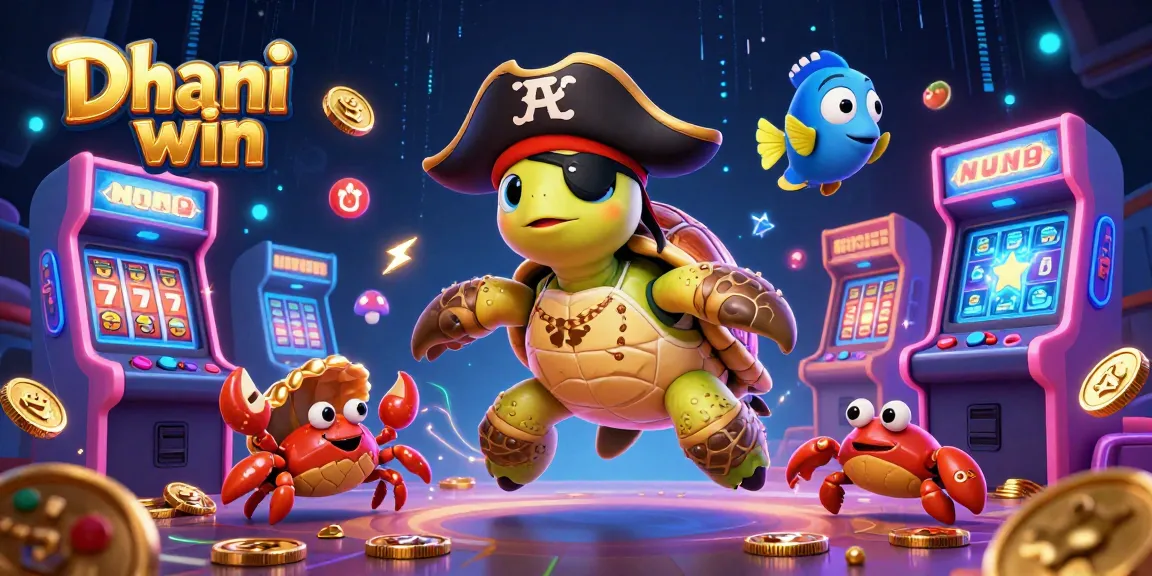 Engage in thrilling gameplay with Dhani win as the cartoon pirate turtle and friends explore arcade treasures.