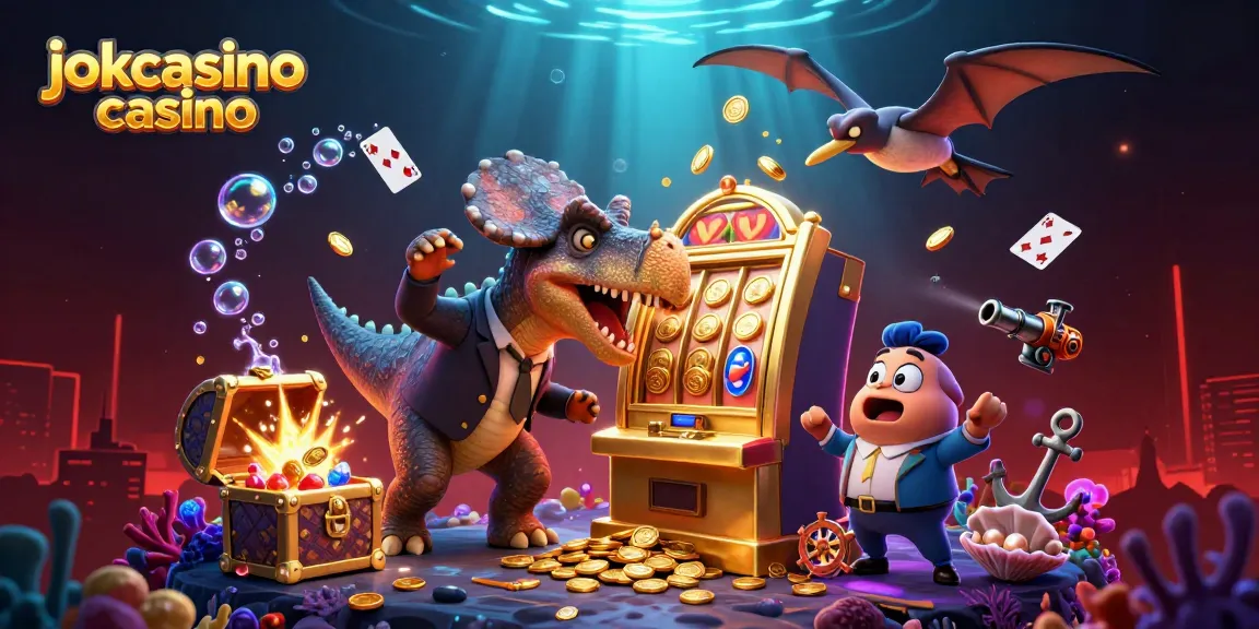 Experience jokacasino casino thrills as pachycephalosaurus wins jackpots surrounded by vibrant casino elements.
