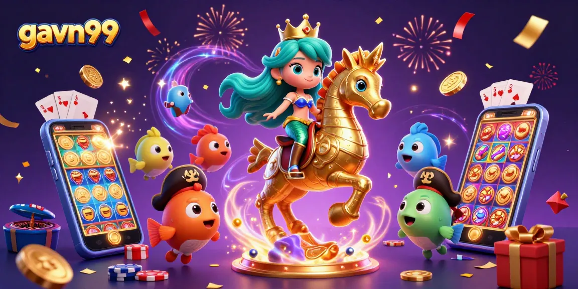 Engage with gavn99's vibrant casino experience featuring a mermaid princess and exciting game elements.