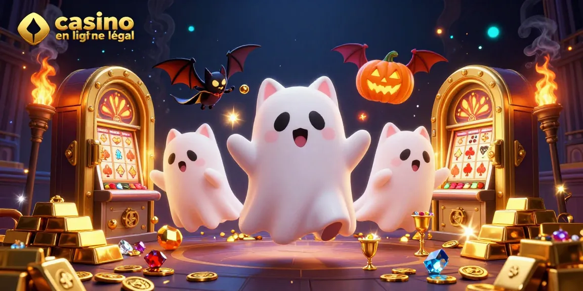 Lancez une partie passionnante sur casino en ligne france légal avec un chat fantôme joueur et son compagnon chauve-souris !
