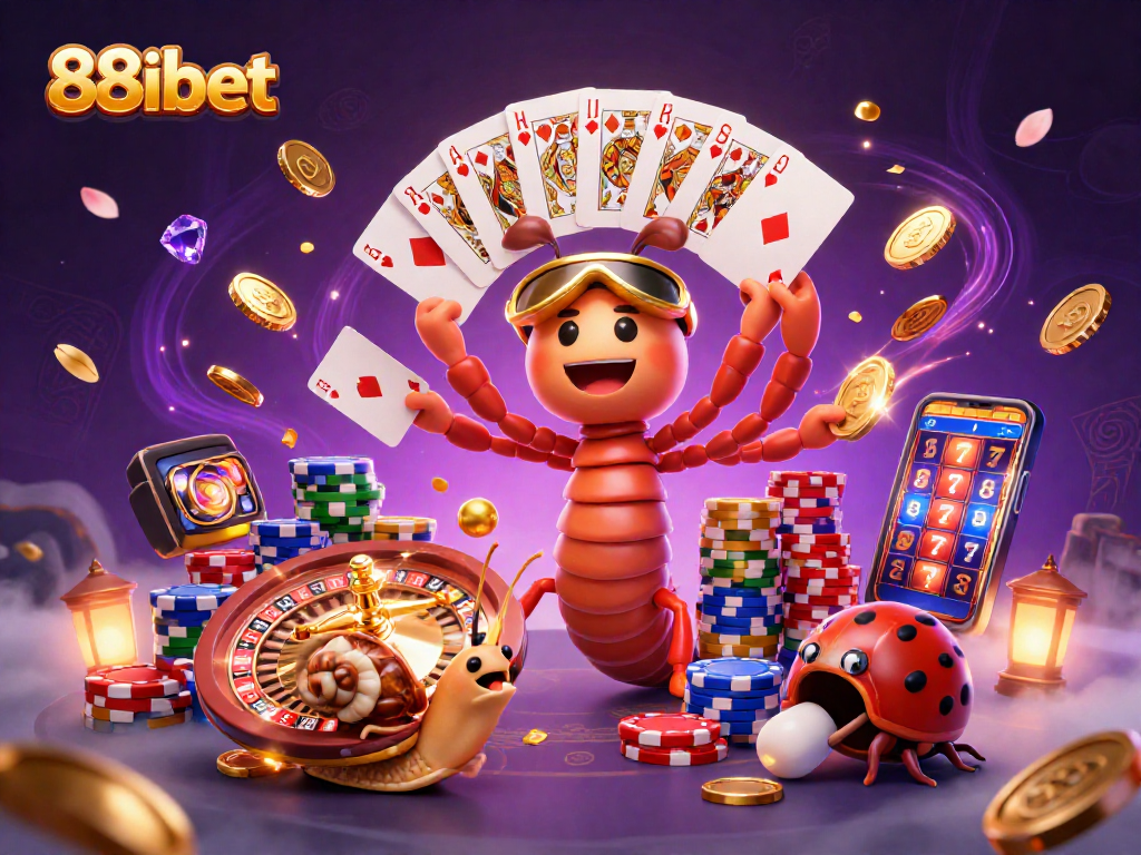 Experience the excitement at 88ibet with a vibrant casino scene featuring a millipede dealer.