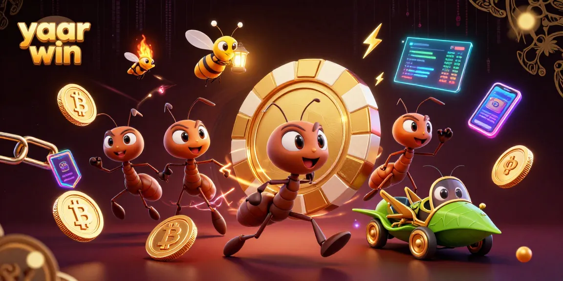 Experience the excitement of yaar win as animated ants navigate a thrilling casino heist