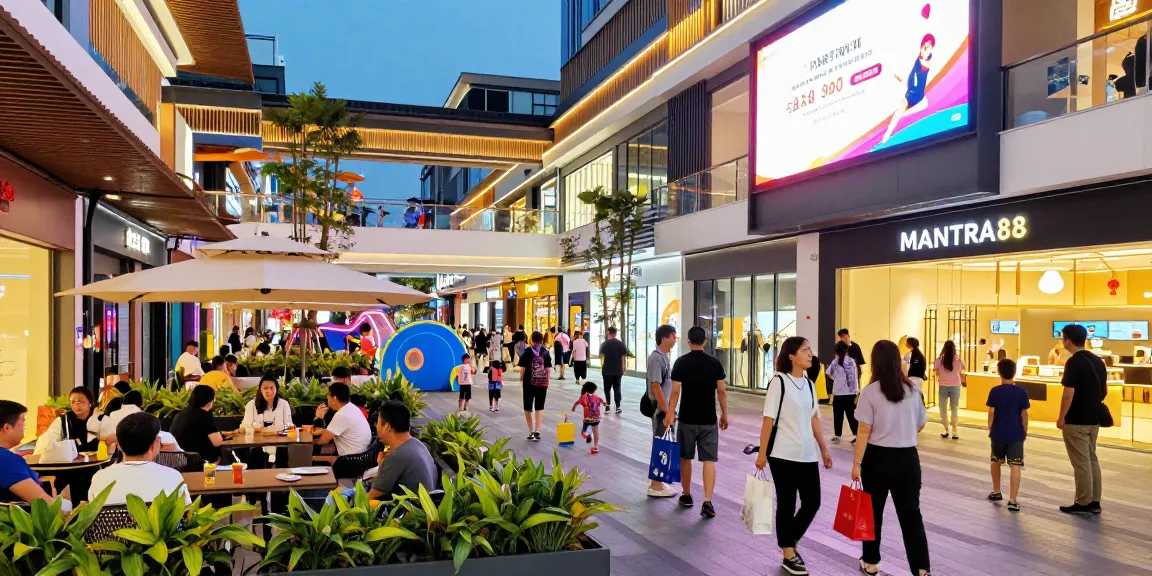 Enjoying the atmosphere at MANTRA88 with a vibrant community gathering for entertainment and shopping, featuring the mantra88 login for access.