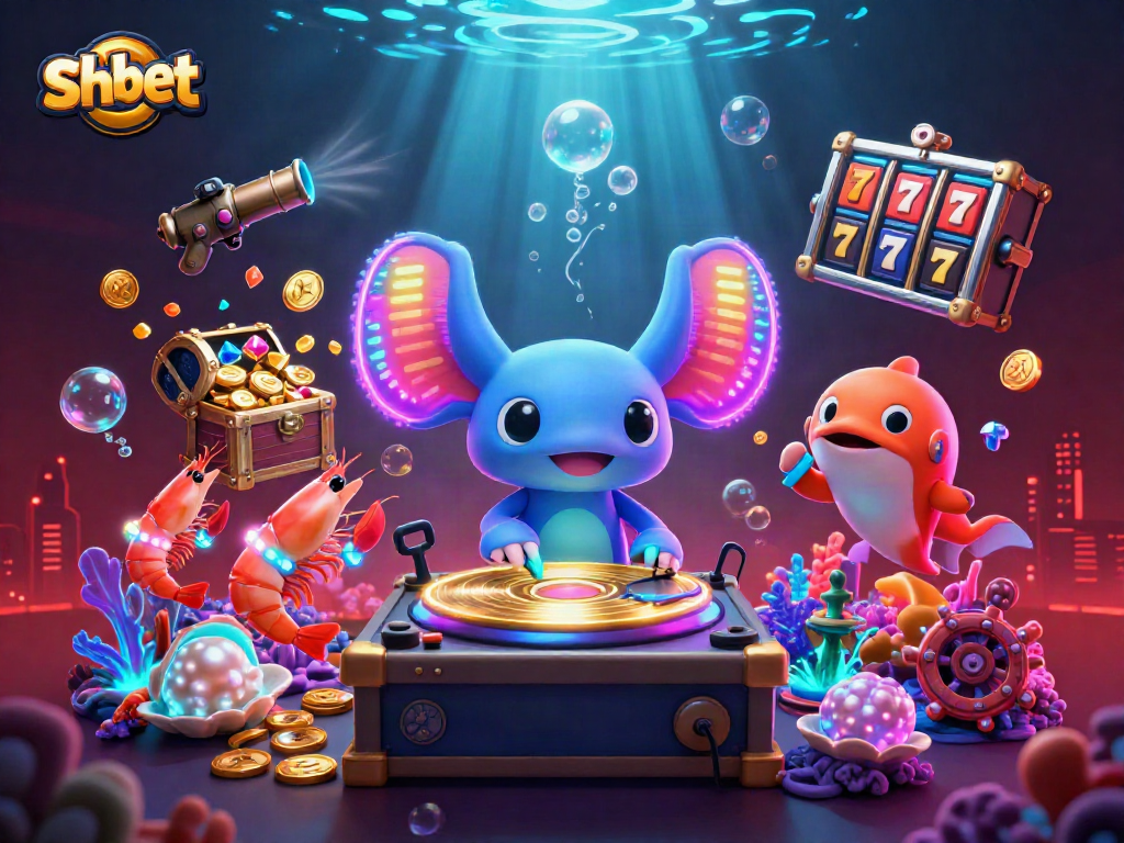 Join the shbet experience with vibrant casino-themed party underwater, featuring axolotl DJ and lucky treasures.