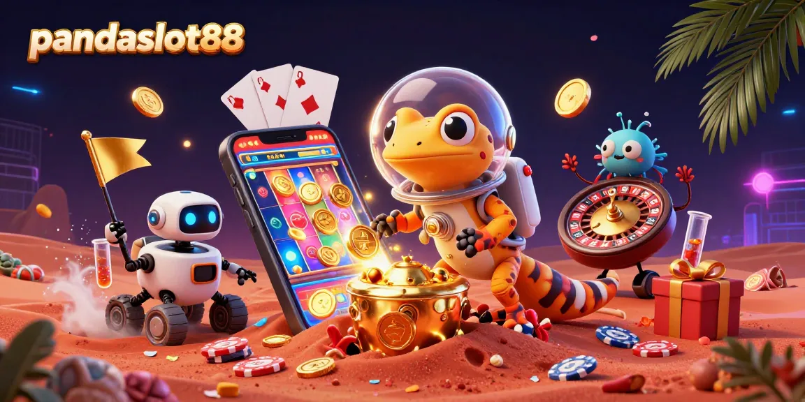 Slot gacor di pandaslot88 dengan karakter unik dan dekorasi yang menarik menghiasi permainan.